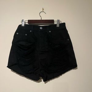 CARMAR Black ripped jean shorts